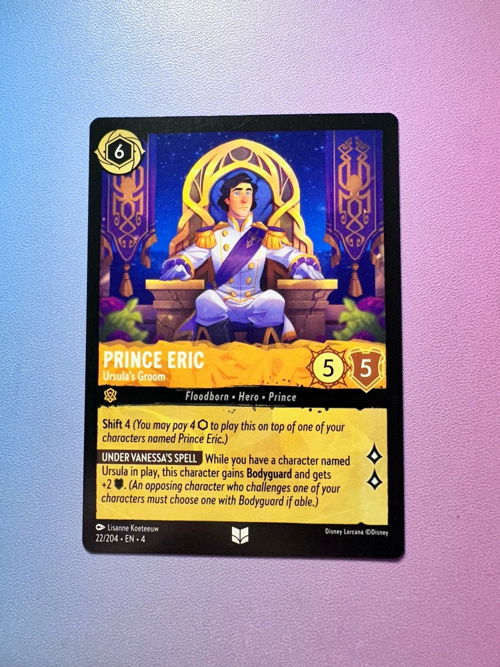 prince eric [little mermaid] - 22/204 (uncommon) — lorcana: ursula’s return